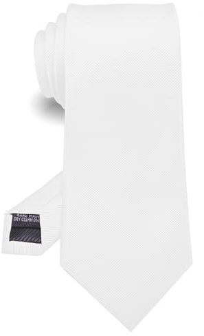 RBOCOTT Silk White Tie Business Wedding Formal Necktie for Men (64)