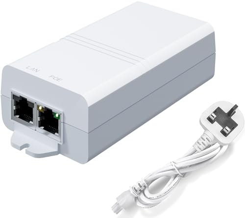 AgilePoElink 10 Gigabit PoE Injector 30W Power Supply, Active PoE+ Power Injector Adapter with 2 Mounting Tabs for Security IP Camera, Wireless AP, IP Phone, IoT