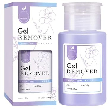 Gel Polish Remover Acetone - Nail Polish Remover - 160ml Large-Capacity Nail Varnish Remover Quickly & Effective - Soak off Gel Remover Safety Ingredient Moisturizing Soften Nails