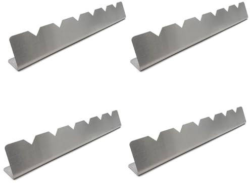 GYWHOOFT 4 Stück Edelstahl Grillspieße Rack, Spießhalter, für Outdoor Camping und Wandern, Grillzubehör, Grillspieße für Fleisch, Obst, Gemüse