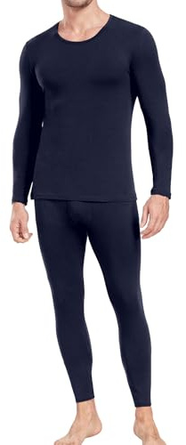 wirarpa Men's Thermal Underwear Set Cotton Long Johns Base Layer | Lightweight Top & Bottoms, Long Sleeve, Warm Pyjamas Set