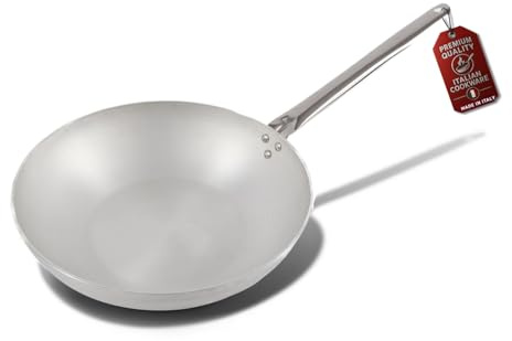 MOHOME Padella Alluminio Professionale Induzione Made in Italy Manico Acciaio Inox Ø 32 cm Pentola Fondo Alto Altezza 8,3 cm Rotonda Piano Cottura Grill Fornello Gas Forno