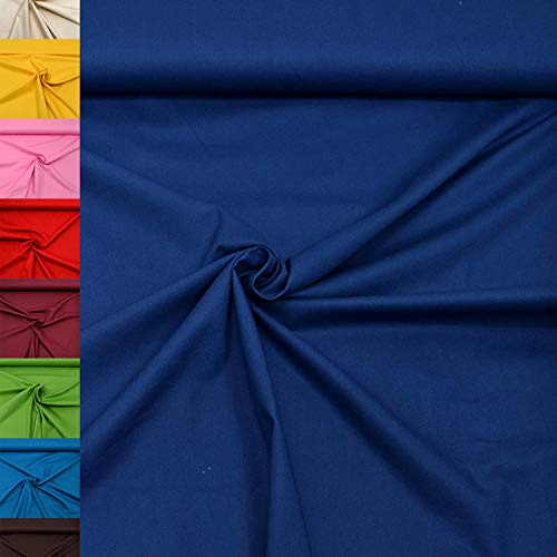 MAGAM-Stoffe Sophie Baumwollstoff Uni 100% Baumwolle Oeko-Tex Meterware 50cm (35. Dunkelblau)