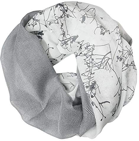 Glamexx24 Bufanda bucle de color degradado señoras Bufanda de tubo cálida y suave con motivo de pájaros Damas
