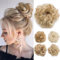 TESS Haarteil Dutt Blond mix Haargummi mit Haaren Gewellt Kleine Haarknoten Hochsteckfrisuren günstig Haarverlängerung Extensions für Frauen 30g Ombre Hellgoldblond/Blond