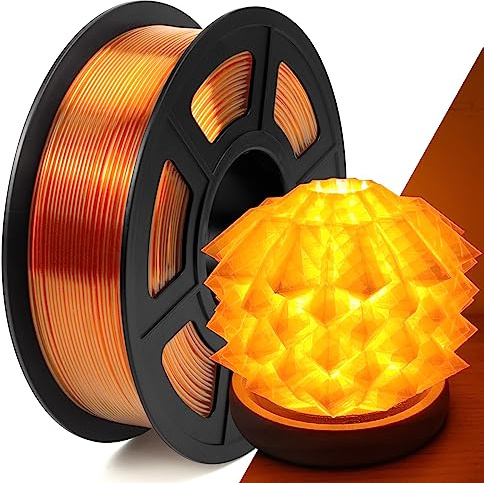 IEMAI PETG Filament 1.75mm, Transparent PETG Orange 1Kg, High Speed 3D Drucker Filament, Maßgenauigkeit +/- 0,02 mm, Geeignet für den Druck von Lampenschirmen Dekorationen
