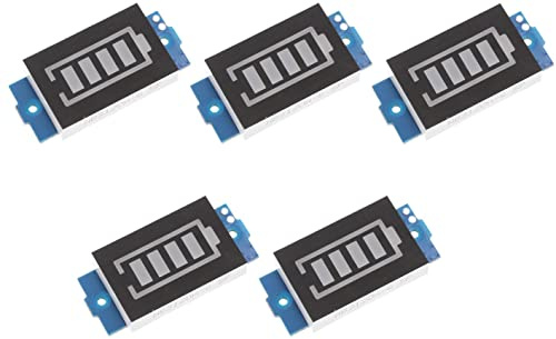TECNOIOT 5 Pezzi Indicatore del Livello di Carica della capacità della Batteria Display Blu per batterie agli ioni di Litio 1S 4.2V 18650