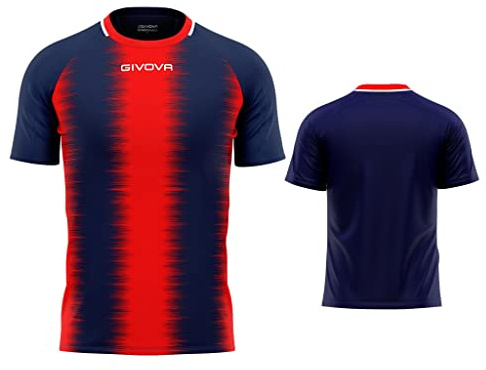 Givova SHIRT STRIPE M/C INTERLOCK BLU/ROSSO Tg. L