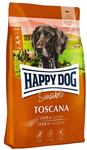 Happy Dog Sensible Toscana - M - Trockenfutter, Hundefutter - Geschmacksrichtung Ente & Lachs - 12,5kg