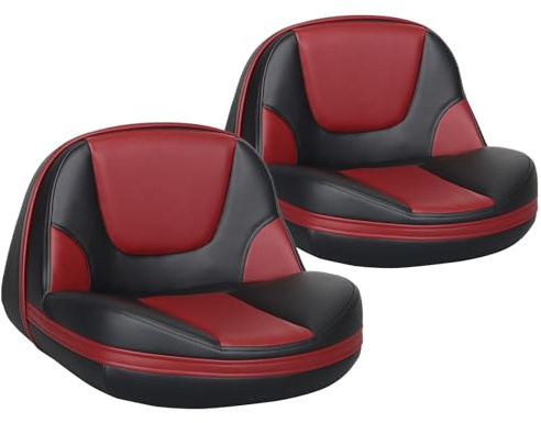 Leader Accessories Pro Casting Boat Seats Lean Pro High Back Fishing Bass Seat Boat Seat 2 Seats (Black Red)