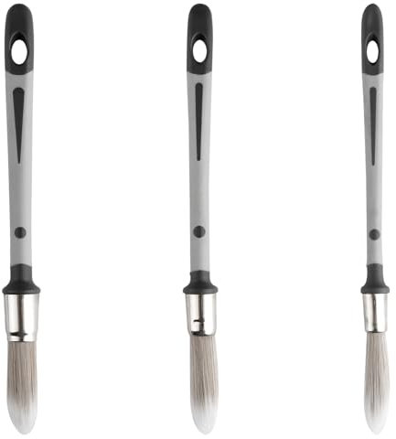 Luckious 3pcs Wall Paint Brush,Rubber Plastic Handle Small Paint Brush,Multi-functional Small Brush Head for Picture Board,Corner,Wall Decoration