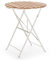 HOMN LIVING Klappbarer Gartentisch, Bernstein, rund, aus Holz und Metall, Weiß, 60 cm Durchmesser