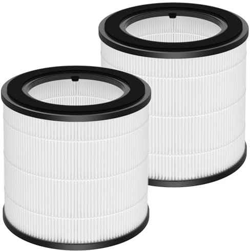 2 Pack Replacement True HEPA Filter Compatible with Philips AC0820/30 AC0820/10 AC0830/10 AC0819/10 800 Series Air Purifier,Replace Part FY0194/30 and FY0293/30,White