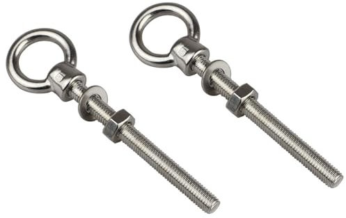 2Pcs Rustproof Lifting Shoulder Eye Bolt Metal Heavy Duty EyeBolts Screws Smooth Eye Bolt Nut Washer Hanging Hooks Eyelet Screws for Hanging Hammocks Articles