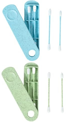 Coton Tige Réutilisable pour les Oreilles, 2 jeu Coton Tige Ecologique Q-tip, Bâtonnet en Doux Lavable avec Étui de Rangement, pour Le Maquillage et Le Nettoyage des Oreilles, multicolore