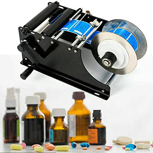 Manuell rund etiketteringsmaskin för flaskor, justerbar halvautomatisk etiketteringsmaskin Manuell etiketteringsmaskin för burkar och flaskor