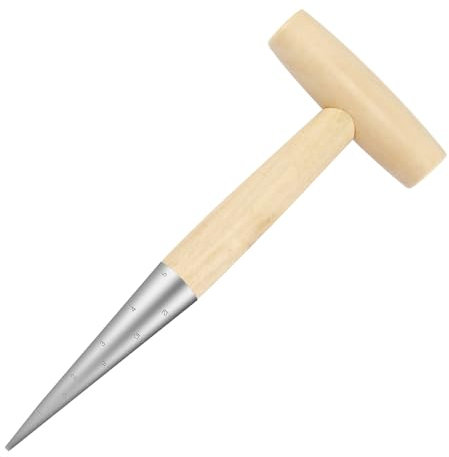 Plantoir à Main en Acier Inoxydable avec Manche Ergonomique en Bois, Distributeur de semences, Dibber et Fourchette, Distributeur de graines pour la Plantation et la Distribution des semences