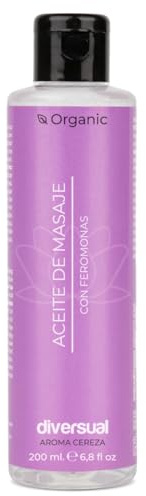 Diversual Aceite de Masaje Gominola con Feromonas, Comestible, Hidratante, Vegano (200 ml)