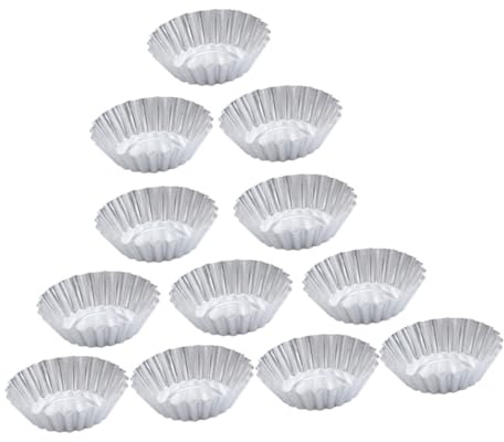 VALICLUD 100pcs Aluminum Alloy Baking Mold Cups Non-Stick Egg Tart Moulds Tartlet Tins for Oven Baking Cake Muffin Mold Portable Heat-Resistant
