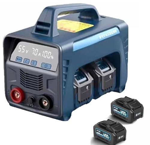 Saldatrice senza fili 3000w, 2 x 6000mahbattery Elettrodo Saldatore, Dc MMA Saldatore ad arco con display LCD da 1,8 pollici, Hot Start Portable Stick/Flux Core Saldatore
