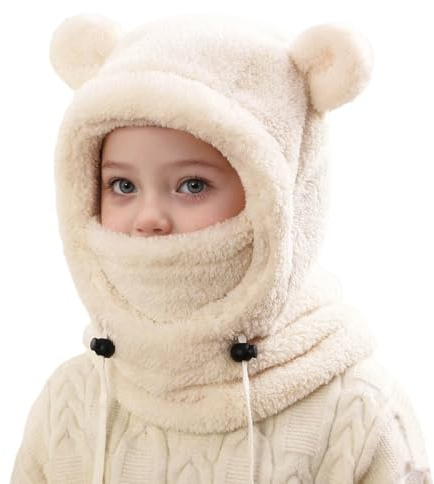 Générique Cagoule d'hiver Thermique pour Enfants 3-10 Ans Multifonction Coupe-Vent Réglable Écharpe de Ski Bonnet en Polaire Chaude Casquette Tour de Cou écharpe pour Garçons Filles