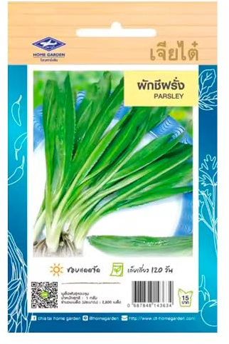 Graines de persil long thaï - Parsley - Chia Tai Home Garden - Herbe aromatique à longues feuilles pour cuisine asiatique et européenne - Sachet de 2800 graines