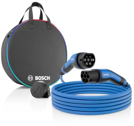 Bosch laddkabel för elbil – Typ 2 till Typ 2, mode 3 – 11 kW, 20 A, 7 meter