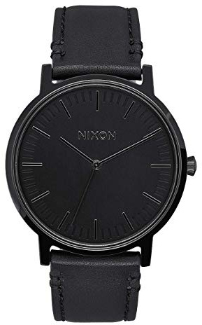 Nixon Herren-Armbanduhr PorterLeather Analog Quarz Leder A1058001-00