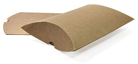 Frau WunderVoll® 6 KISSENSCHACHTELN Natur 24x14cm (flach), 250 Gramm Papier/Kissenverpackungen, Pillow Box, Faltverpackung, Geschenkverpackung, Gastgeschenk, Hochzeit