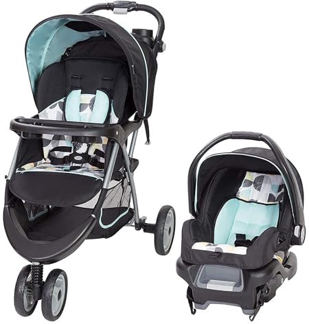 Baby Trend EZ Ride 35 Travel System, Stroller and Infant Car Seat Combo, Doodle Dots - Lightweight and Foldable Compact Design with One Hand Fold and Adjustable Handle