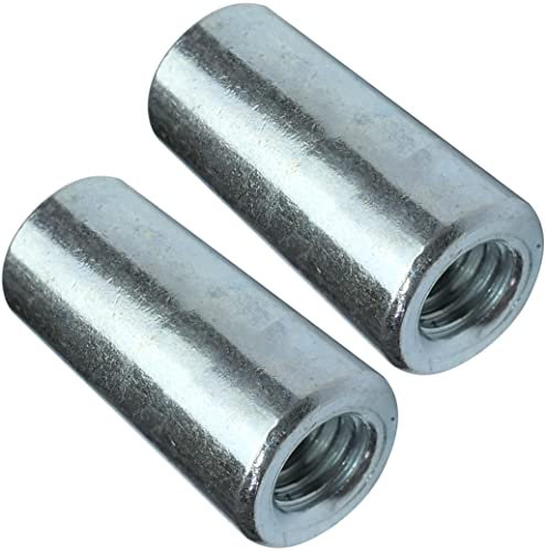 AERZETIX - C49627 - Lot de 2 écrous manchons de jonction M6x20x10mm filetés - manchon de raccordement rond cylindrique prolongateur - en acier zingué