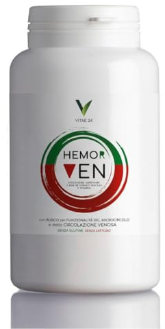 HEMOR VEN Integratore per Microcircolo e Gambe Leggere con Rusco, Diosmina, Esperidina, Rutina e Vitamine B - 60 Compresse