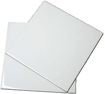 Baldosa blanca esmaltada para sublimación 10x10 cm. Paquete de 80 piezas