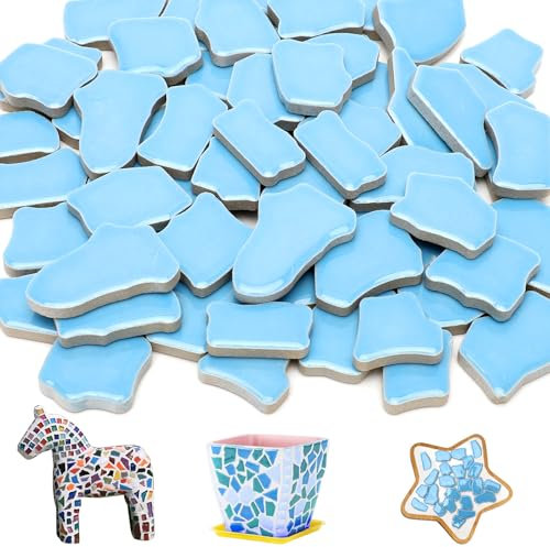 Tutamaz Juego de 500 azulejos de mosaico de cerámica cuadrados piedras de mosaico para manualidades proyectos de bricolaje pequeños azulejos para baño cocina decoración artesanía