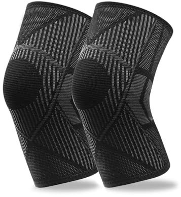 NuCamper Ginocchiera Ortopedica da Uomo/Donna 2 Pezzi, Legamenti Menisco Supporto Ginocchio, Sportiva Palestra Compressione Fascia Ginocchio per Dolore Alle Articolazioni Artrite Lesioni Dei Legamenti