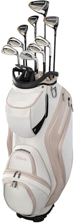 Wilson Women's Aurora Complete Golf Set with Cart Bag- Right Hand, Standard, White/Pink