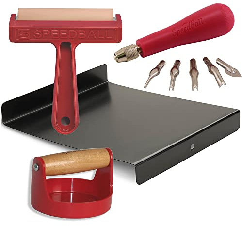 Speedball Block Printing Tool Kit, Craft Kit, For Art & Craft, Printing, Block Print, Printmaking, Artists, Beginner, Professional, Gift, Set