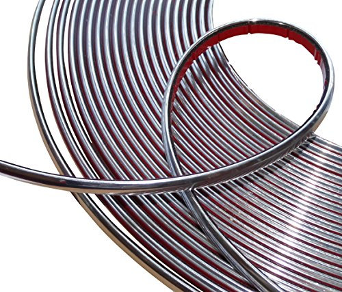 AERZETIX: 8mm 4.5m Bande baguette adhésive couleur chrome nickel argent