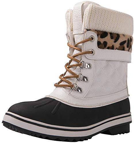 GLOBALWIN Snow Boots For Women White Women's Winter Boots 8.5M
