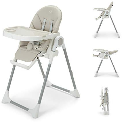 Baby Elegance Nup Nup Baby High Chair for Babies & Toddlers (Beige) | Reclining High Chair, Foldable & Portable, With Cushioned Seat, Adjustable Height, Tray & Footrest, Easy to Clean