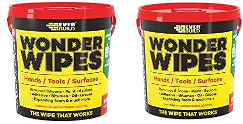 Everbuild Monster Wonder Cleaning Wipes for the Building Trade | Specially Formulated to Clean Hands, Tools and Surfaces - 500 Wipes & Everbuild Wonder Wipes Multi-Use Cleaning Wipes, 300 Wipes