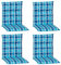 NYVI Gartenstuhl Auflagen Niedriglehner 4er Set Barcelona - UV-Beständig, Atmungsaktiv, Strapazierfähig - Niedriglehnerauflagen Outdoor - Sitzauflagen für Gartenstühle 100x50cm Aqua Blau Karo