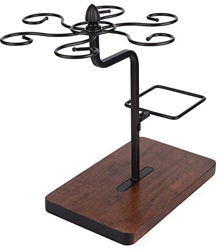 lyrlody Portabicchieri da Vino da Tavolo, Porta Calici di Vino in Ferro Battuto con Portabottiglie di Vino, Supporto per Vino e Bicchieri per Sala da Pranzo e Bar (Nero)