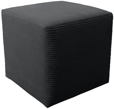 Kuechen-preisbombe Kubus I Sitzwürfel Hocker Sitzhocker 45x45x45 cm Cordstoff Graphite grau