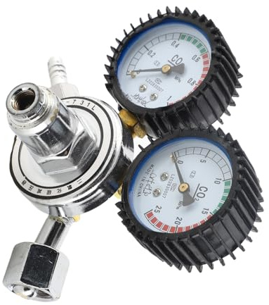 KIMISS CO2 Gas Cylinder Regulator with Dual Gauge for Kege or, Beer Brewing, Welding & Oxygen Use, G5/8 Carbon Dioxide Pressure Reducer