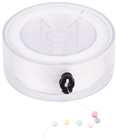 GOMAKERER 260 m de hilo de perlas de 0,2 mm para cuentas de semilla de nailon trenzado con hebilla, hilo de joyería, para enhebrar pulseras, macramé, telar