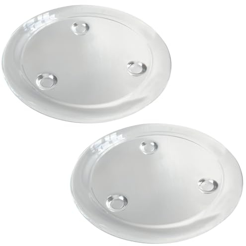 Clear Glass Candle Holder，4 Glass Coaster Holder ，Small Round Candle Plate for Pillar Candle（2 Pack）