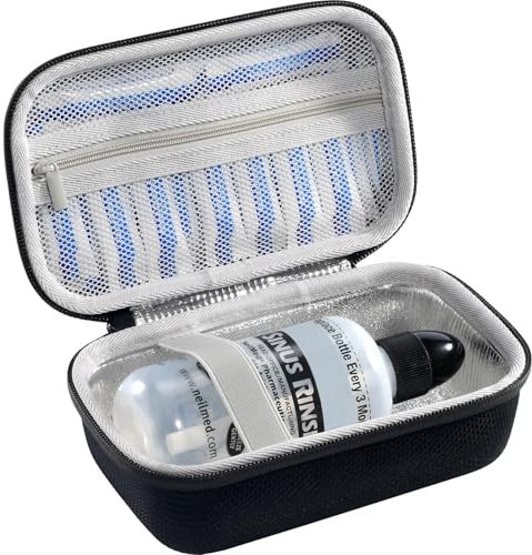 ProCase Reiseetui für NeilMed Sinus Rinse Nasendusche Set, Tragetasche für Maoever Neti Pot Nasenspülkanne, Tasche für Sinus-Spülflasche und Nasenspülsalz Nasenwasch-Salzpaketen Etui -Schwarz