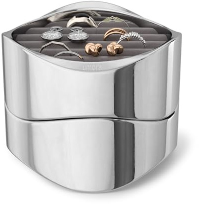 Umbra Wavy Schmuck Organizer, Stapelbare Schmuckdose zur Aufbewahrung und Ablage von Ringen, Ohrringen, Armbändern und Accessoires, Chrom