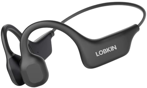 LOBKIN Auriculares Conduccion Osea, Oído Abierto Auriculares Deportivos Bluetooth 5.3, Cascos Oseos Inalambricos IPX5 Impermeables para Fitness, Correr, Conducir